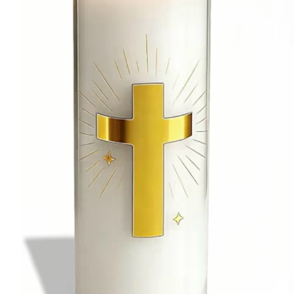 Gold Cross Decorative Candle - Home Accents